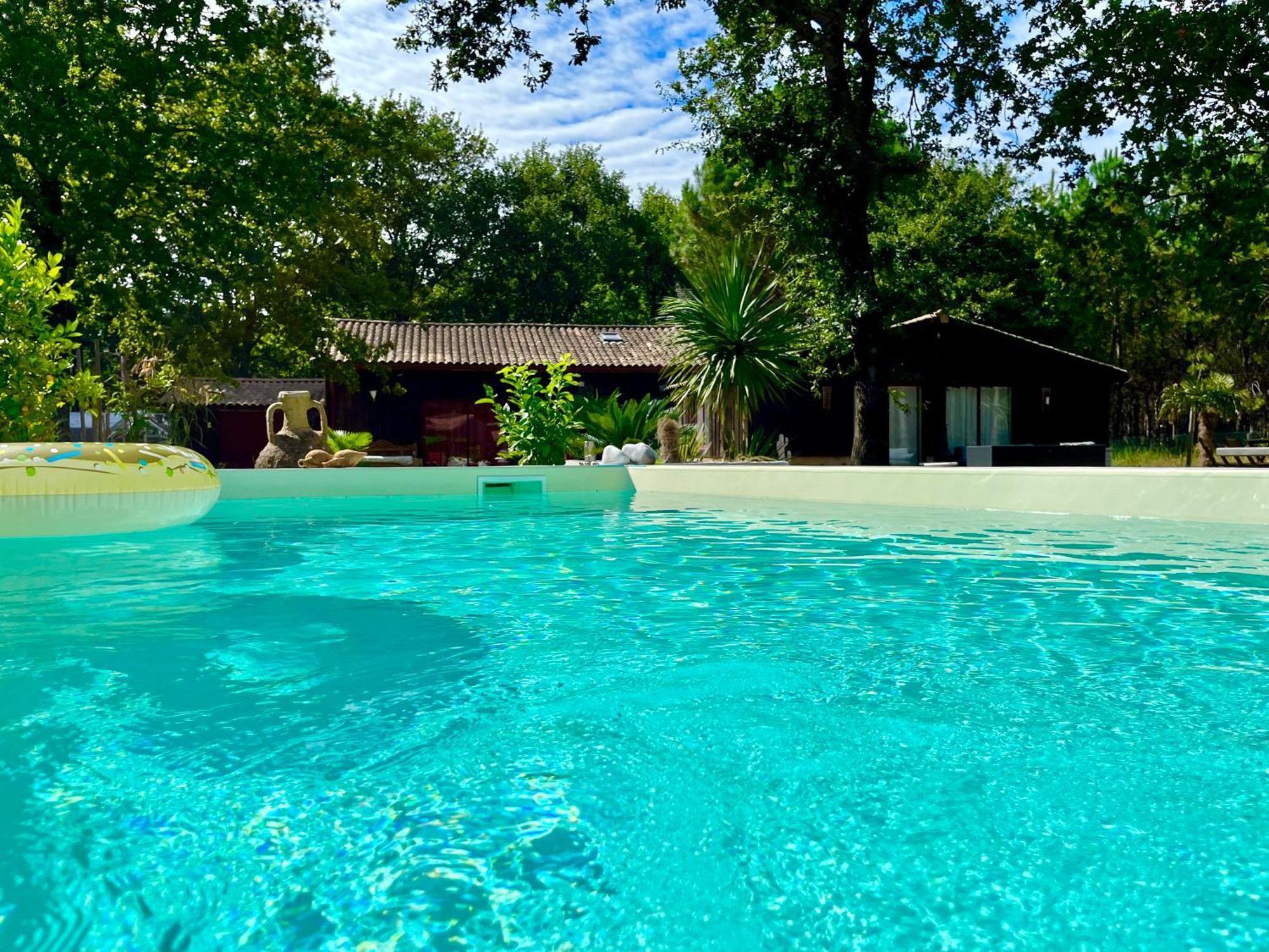 Hacienda De La Canopee Avec Piscine Chauffee Au Sel Hourtin Exterior foto